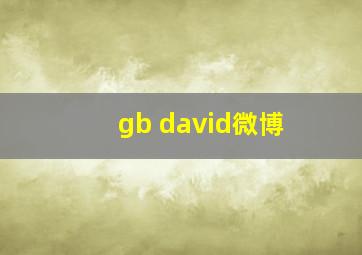 gb david微博